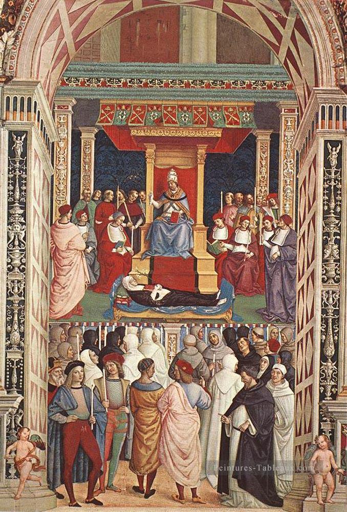Pape Énée Piccolomini Canonise Catherine De Sienne Renaissance Pinturicchio Peintures à l'huile